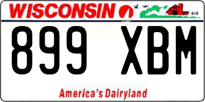 WI license plate 899XBM