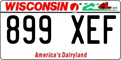 WI license plate 899XEF