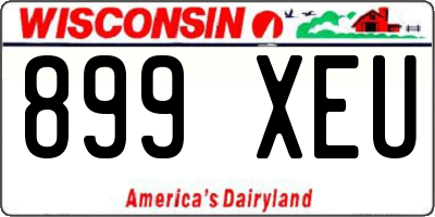 WI license plate 899XEU