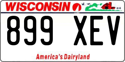 WI license plate 899XEV