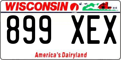 WI license plate 899XEX