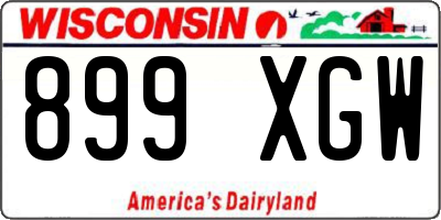 WI license plate 899XGW