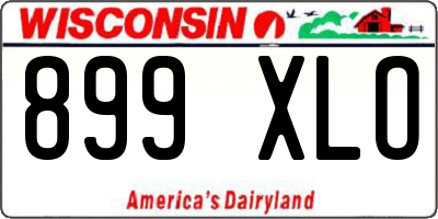 WI license plate 899XLO