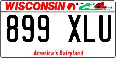 WI license plate 899XLU
