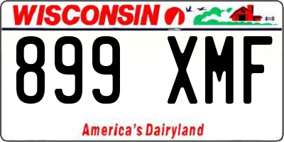 WI license plate 899XMF