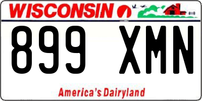 WI license plate 899XMN