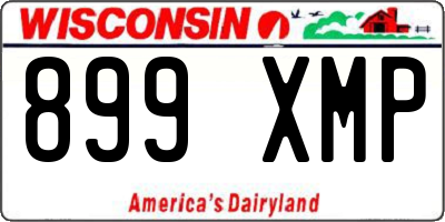 WI license plate 899XMP