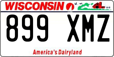 WI license plate 899XMZ
