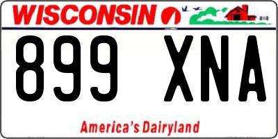 WI license plate 899XNA