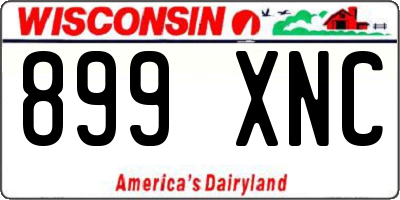 WI license plate 899XNC