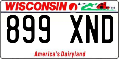 WI license plate 899XND
