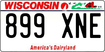 WI license plate 899XNE