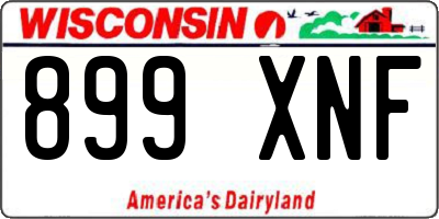 WI license plate 899XNF