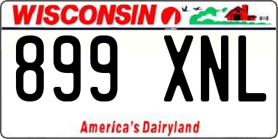 WI license plate 899XNL