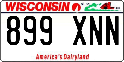 WI license plate 899XNN