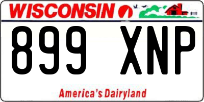 WI license plate 899XNP