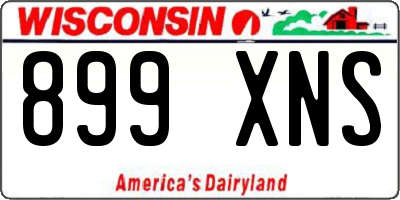 WI license plate 899XNS