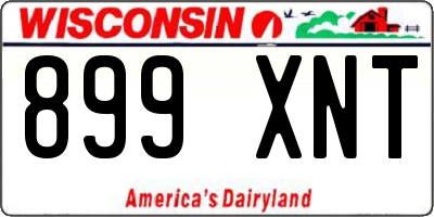 WI license plate 899XNT