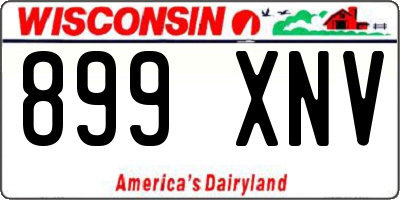 WI license plate 899XNV
