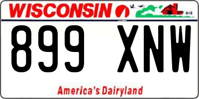 WI license plate 899XNW