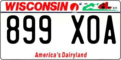 WI license plate 899XOA