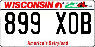 WI license plate 899XOB