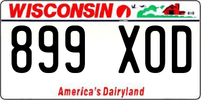 WI license plate 899XOD