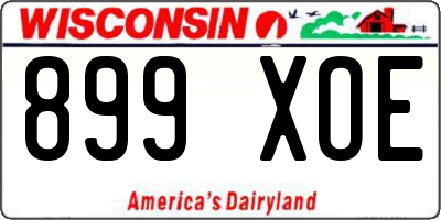 WI license plate 899XOE