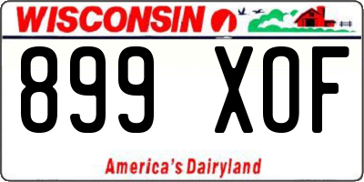 WI license plate 899XOF