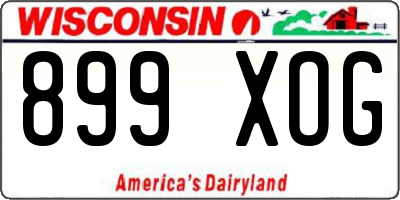 WI license plate 899XOG