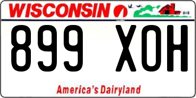 WI license plate 899XOH