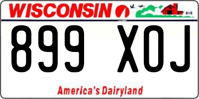 WI license plate 899XOJ