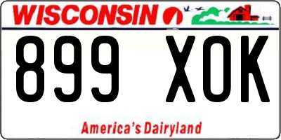 WI license plate 899XOK