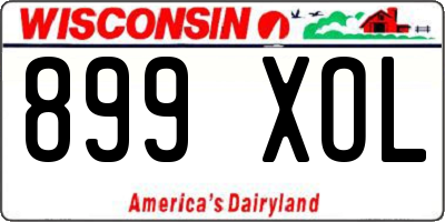 WI license plate 899XOL
