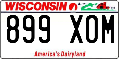WI license plate 899XOM