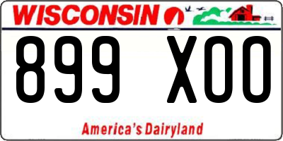 WI license plate 899XOO