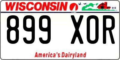 WI license plate 899XOR