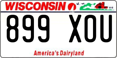 WI license plate 899XOU