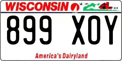 WI license plate 899XOY