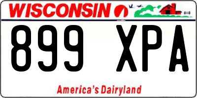 WI license plate 899XPA