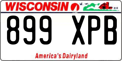 WI license plate 899XPB