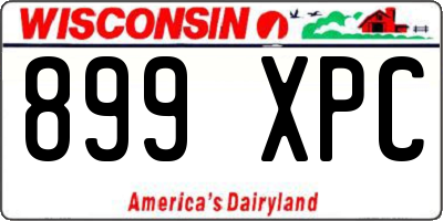 WI license plate 899XPC