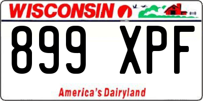 WI license plate 899XPF