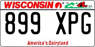 WI license plate 899XPG