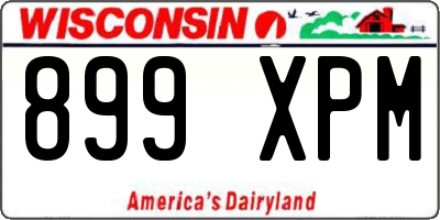 WI license plate 899XPM