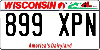 WI license plate 899XPN