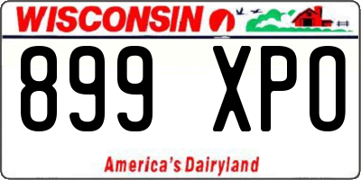WI license plate 899XPO