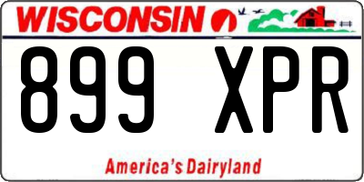 WI license plate 899XPR