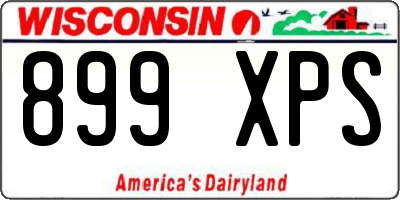 WI license plate 899XPS
