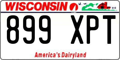 WI license plate 899XPT